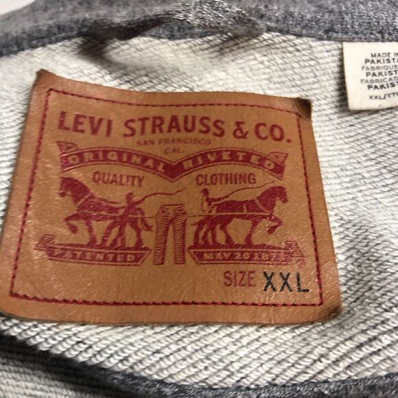 Levis Commuter Trucker Mens Size XXL Gray Snap Front Pockets Coat Casual Biggy‎ - Picture 7 of 9